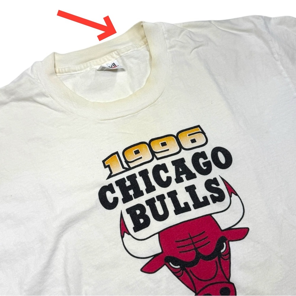 CHICAGO BULLS 1996 NBA FINALS CHAMPIONS GRAPHIC TEE T SHIRT ANVIL TAG - Picture 4 of 5